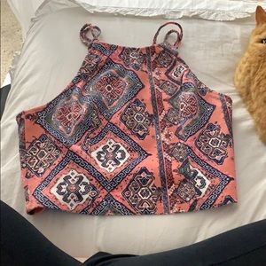 pink halter crop top